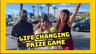 Life changing prize game helps pay bills in public.