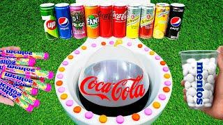 Experiment: Football VS Coca Cola Zero, Fanta, Mtn Dew, Powerade, Mirrinda and Mentos in the toilet