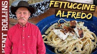 Fettuccini Alfredo with Chicken in Cast Iron