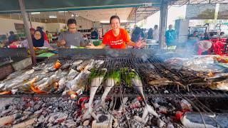 Street Food in Malaysia!!  EXTREME FISH BBQ + Curry Noodles in Penang Mainland!!