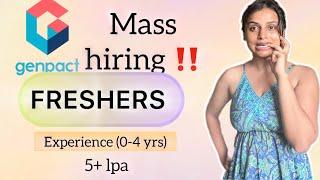 ‼️GENPACT Mass hiring for FRESHERS / EXPERIENCED ( analyst/ customer service roles) | 5-6 lpa +