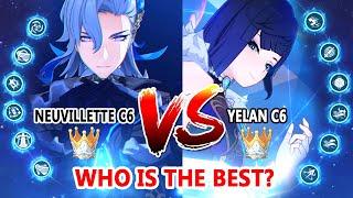 Neuvillette C6 vs Yelan C6 EndGame DPS Showdown : Single Target & AOE - Who is the Best?