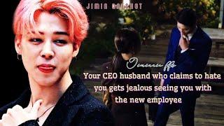 Your CEO husband who claims to hate you gets jealous seeing you with the new employee || #jiminff