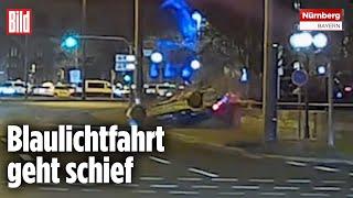 NÜRNBERG: Hier überschlägt sich ein Polizeiauto!