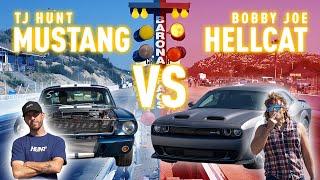 Redneck Crushes TJ Hunt's 1965 Turbo Ford Mustang vs our Dodge Challenger SRT Hellcat - Matchup