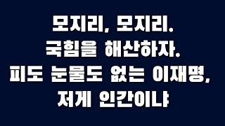 모지리, 모지리, 국힘을 해산하자. 피도 눈물도 없는 이재명, 저게 인간이냐