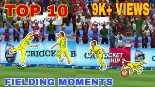 TOP 10 FIELDING MOMENTS IN CRICKET  HISTORY BEST MOMENTS WCC2 || TECH WIDFRNDZ