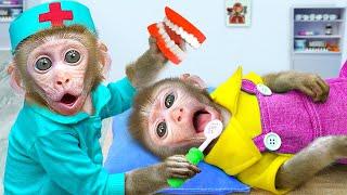 KiKi Monkey doctor pretend play help baby with the Toothache | KUDO ANIMAL KIKI