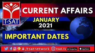 Current Affairs || January 2021- Important dates