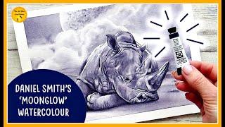 DANIEL SMITH'S 'Moonglow' Extra Fine WATERCOLOUR Paint  | WATERCOLOR Rhinocerous Painting