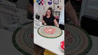 Another custom Jelly-Roll Rug Tree Skirt completed and Idhao bound #jellyrollrug #treeskirt #sewing