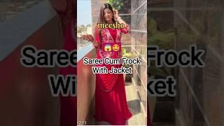 Partywear Saree cum gown with jacket from Meesho #shorts #meesho #saree #jacket #trendwrasha