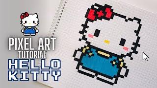 Easy Pixel Art: Drawing HELLO KITTY Step by Step!