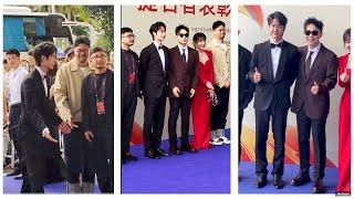 Wang Yibo appeared handsome in an elegant suit on the red carpet at the 37th Golden Rooster Awards.