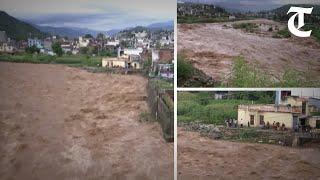 Flash floods in Rajouri as Darhali river overflows after torrential rainfall in Pir Panjal range