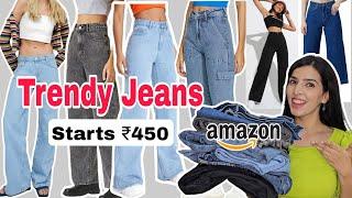 Amazon Jeans Haul under 500 *HUGE* High Waisted Jeans Haul  || #amazon