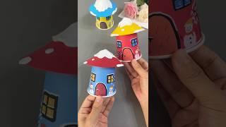 Paper cup fairy houses #diy