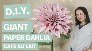 How to make a Giant Paper Dahlia (Cafe au Lait) | Freestanding Paper Flower Tutorial