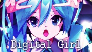 Nightcore | Digital Girl (ft. Hatsune Miku)『lyric video』