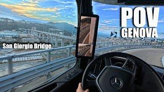 POV Girl Truck Driving  /// A10 Drive Through Genoa: Honoring the Tragic Bridge Collapse