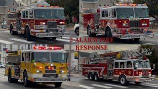 Folcroft 2-Alarm House Fire Response - Fire Trucks Responding