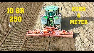 John Deere 6r 250 with new 6 meter Kuhn power harrow