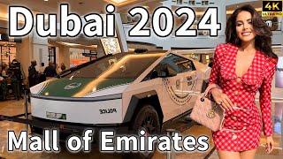 Dubai Mall of Emirates  Best Luxury Shopping Mall, TESLA Cybertruck Police Car [ 4K ] Walking Tour