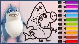 George en Requin | Peppa Pig Coloriage