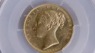 LOT 9  - Auction 61 - 1839 Gold Sovereign PCGS MS62 #32660240 AGW=0 2355 oz