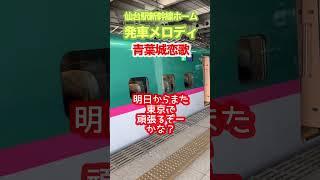 仙台駅新幹線ホームの発車メロディこれ聴くとどんな気持ち？？#shorts #新幹線 #発車メロディー #鉄道 #撮り鉄 #東北新幹線 #仙台駅 #はやぶさ 　#青葉城恋歌　#音鉄  #鉄道ファン