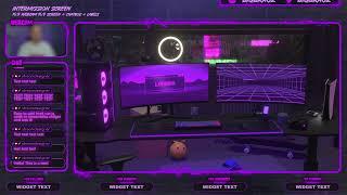 PURPLE NEON STREAM OVERLAYS PACKAGE