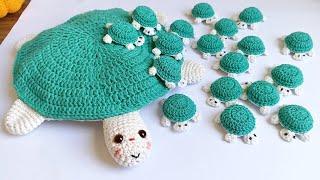 FUN IN CROCHET - MEMORY GAME MOM TURTLE AND HER AMIGURUMI PUPPIES - STEP BY STEP