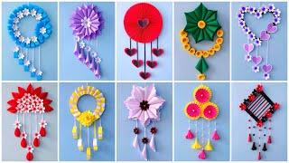 10 Unique Flower Wall Hanging / Quick Paper Craft For Home Decoration  Easy Wall Mate DIY Wall Decor