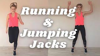 HIIT CARDIO WORKOUT // RUNNING & JUMPING JACKS // Indoor Cardio Workout