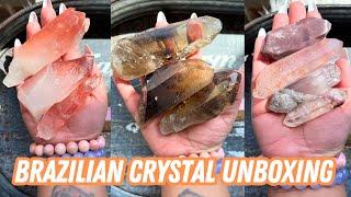 Brazilian Lemurians & Pink Lithium Crystal Unboxing! Crystals Live NOW!