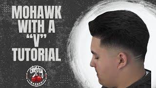 Mohawk with a V Haircut Tutorial | Cherry The Barber