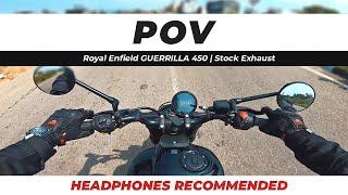 2024 Royal Enfield GUERRILLA 450 | POV Stock Exhaust - Raw Sound @iamitsinghx