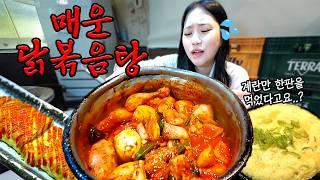 (SUB) Yupdduk-Level Spicy Braised Chicken Mukbang  (With a Tray of Eggs for the Side…?)