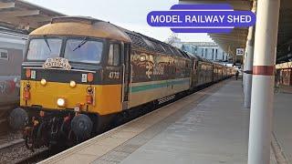 Class 47 Lady Diana Spencer, Lord of the Isles  Railtour thrash + Clag  at Derby Station 26/08/23