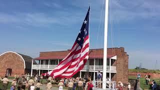 Star Spangled Banner Day - flag being raised over Fort McHenry