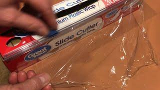 cut plastic wrap EASY way (slide cutter)