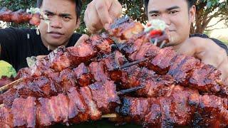 OUTDOOR COOKING | FILIPINO STYLE BARBECUE MUKBANG (HD)