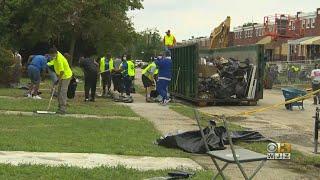 Hundreds Show Up To Help Clean Up Baltimore Explosion Site