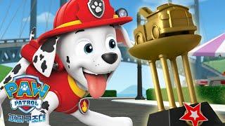 PAW Patrol 마샬이 소방관 경주에서 우승!  10분 | Nick Jr.  | 퍼피 구조대