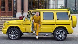 Extravagant Italian Billionaire Arriving with His Yellow G Wagon at Hotel de Paris in Monaco!!