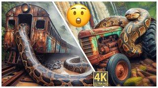  Nature’s Takeover! Giant Snakes Invade Abandoned Vehicles!  #trending #viralvideo #memes