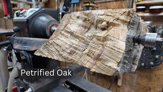 Turning Petrified Oak—Will It Survive the Lathe?