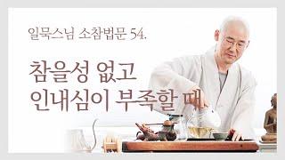 참을성 없고 인내심이 부족할 때ㅣ일묵스님ㅣ초기불교 제따와나선원 일요소참 54.