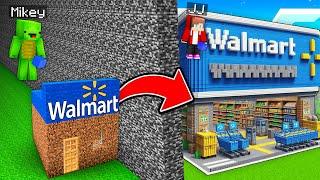 Mikey Poor vs JJ Rich WALMART Build Battle in Minecraft ! (Maizen)