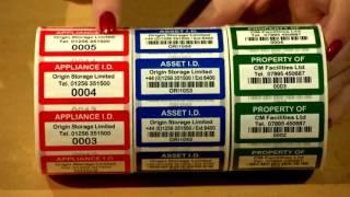 Asset Labels, Appliance ID Labels & Property Of Labels